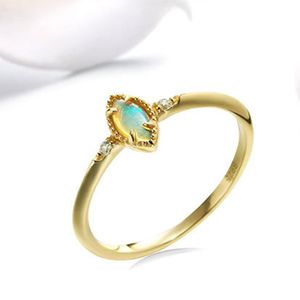 natürlicher opal ringe für frauen großhandel-Hohe Qualität Marquise Multicolor Natural Opal Ring in er Sterling Silber Karat Gelbgold für Frauen Gfit
