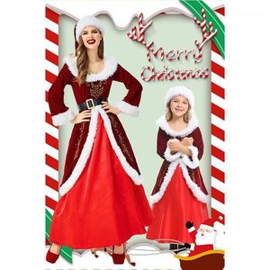Juldekorationer Santa Claus Cosplay Queen Costume Adult Sexy Women Girls Red Mini Fancy Dress and Hat U31