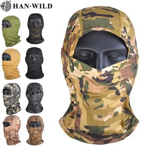 Kamuflaż Balaclava Full Face Maska dla CS Wargame Kolarstwo Polowanie Armii Helmet Helmet Liner Tactical Airsoft Cap Scarf