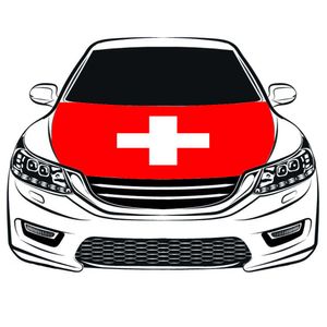 флаги швейцарии оптовых-Швейцария национального флага автомобиль Капот покрытия x5ft полиэстера двигатель эластичные ткани можно стирать капот автомобиля баннер
