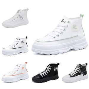 High top women canvas shoes platform shoe color black white grey pink green womens trainers for keep warm online size