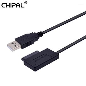 ii usb adapters venda por atacado-CHIPAL USB para Mini SATA II pin adaptador Conversor Cabo Estilo Estável Para Laptop CD DVD ROM SLIMLINE DRIVE HDD CADDY1