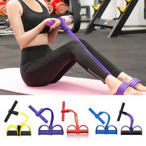 Resistance Bands Tubes Fitness Elastic Sit Up Pull Rope Exerciser Rower Belly Band Home Gym Workout Exercise Equipment