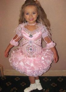 ingrosso abiti da competizione infantile di glitz di cupcake-Abiti da ragazza Pink Glitz Girls Pageant Infant Toddler perline perline in cristallo Rhinestone Ruffles cupcake Abito fiore