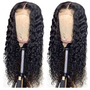 porzellan haar welle großhandel-150 Dichte Kambodschierer Jungfrau Natural China Hair Anbieter Ys Wasserwelle x4 Verschluss Spitze Front Perücke