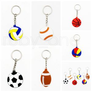 PVC sleutelhanger voetbal honkbal basketbal volleyball sleutels ring mooie draagbare gesp sleutelhanger sleutelhangers partij gunst styles rra3724