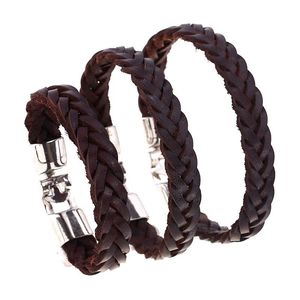 Charm Bracelets Woven Bracelet Piece Couple Easy Hook Men Women Braided Leather Steel Rope Unisex Bangle Cm