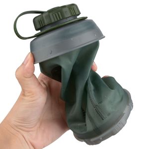 рюкзаки для бутылок воды оптовых-750 мл Складная бутылка для воды многоразовая складная складная легкая компактная для кемпинга рюкзаки походы для подъемных бутылок Y200106