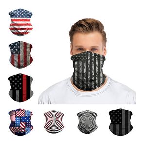 Vuxna Multi Purpose Amerika Flagga Utskrift Utomhus Sport Neck Gaiter Face Mask Damm Vind UV Protection Scarf