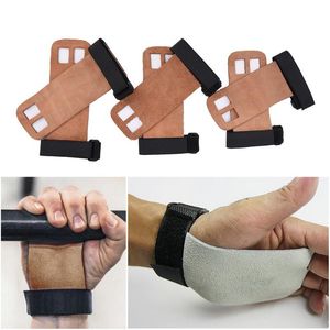 Wholesale crossfit pull up grips for sale - Group buy Wrist Support Pair Grips Crossfit Gymnastics Hand Grip Guard Palm Protectors Glove Brown Pull Up Barbell Weight Lifting
