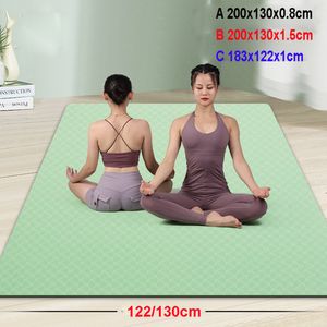 200x130x1cm Duży rozmiar Mat Yoga Materiał TPE Wygodne Nie Slip High Gęstość Fitness Mata do ćwiczeń dla osób Siłownia Strona główna