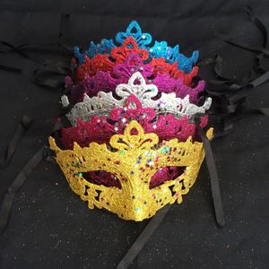 mardi gras props оптовых-Мода маски маскарада Mardi Gras реквизит для женщин в стиле бешеный блеск блестки блестки половина лица маска мода много цветов DL ZZ