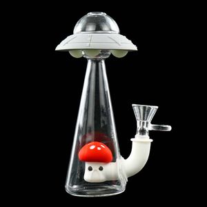 freie bongs großhandel-UFO Form Wasserleitungen Glasbongs Öl Rig Silikon Bong Rauchensnütze DAB Rigs freie mm Schüssel