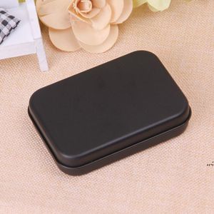 Wholesale small playing cards for sale - Group buy Mini Tin Gift Box Small Empty Black Metal Storage Box Case Organizer for Money Coin Candy Keys Playing Card DHE12449