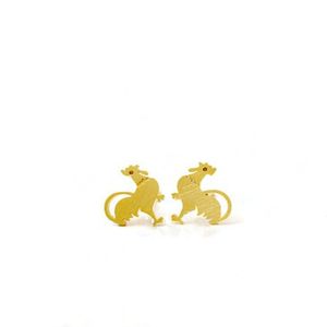 Mode haan oorbellen cartoon kip oorbellen geschikt voor mannen en vrouwen goud zilver roos drie kleur optioneel