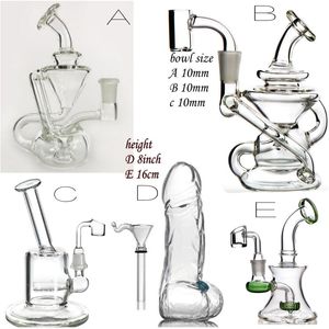 recycler oil rig glass pipe Tips with Titanium and Quartz Nail Dabber Dish mm pure bongs beaker