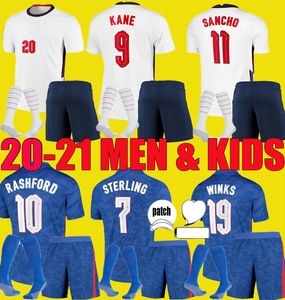 2021 Anglia Piłka nożna Koszulki do piłki nożnej w domu Kane Sterling Rashford Sancho Henderson Barkley Maguire Koszula Narodowa Mężczyźni Kit Zestaw Ustawia Skarpety Mundur