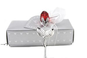 Huwelijksgeschenken Multicolor Crystal Rose Gunsten met Kleurrijke Box Party Gunsten Baby Shower Souvenir Ornaments NHE12323