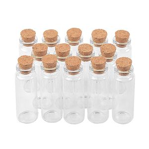 15 ml kleine glazen container met kurk is kristalhelder mini schattig diy handwerk cosmetica lege flessen parfum wensen flacons