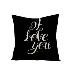 Letter Pillow Case Flax Letter Mr Mrs Love Heart Pillows Cover Printing Cushion Covers Home Fashion Popular jz UU