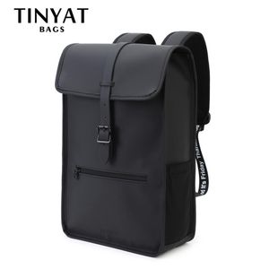 Wholesale 14 inch laptop new for sale - Group buy TINYAT New Men s backpack Leather Print Letter PU Mens Laptop for inch Travel Mochila School Bag Shoulder B Q0112