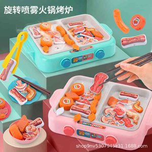 Hot Selling Children s Hot Pot BBQ Spis Toy Simulation Spray Kök bakning String Små hushållsapparater Mikrovågsugn Leksaker