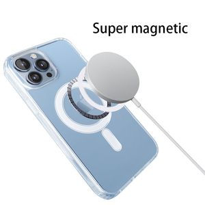 Originele Magsafing Hard Crystal mobiele telefoon gevallen voor iphone13 Pro Max Clear Hard Wireless Charging Magnetic Cover met animatie
