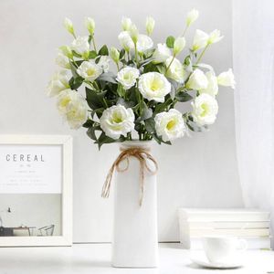 6PCS European Artificial Flowers Heads Eustoma Silk Flower Fake Gradiflorus Lisianthus Fall Wedding Home Decoration1