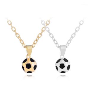 Kedjor trendig fotbollslänk kedja fotboll charm halsband hängsmycke guld färg sport boll smycken män pojke barn gåva halsband1