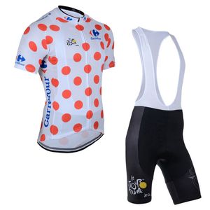 Tour de France Team Cykling Kortärmad Jersey Bib Shorts Sätter Snabbtorkad Ropa Ciclismo Sommar MTB Bike Cyklingkläder D1410
