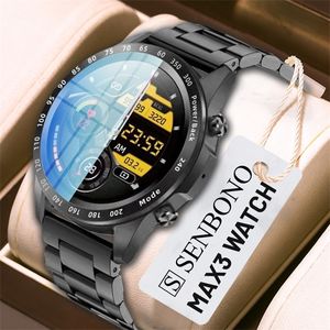 Senbono Max3 Nya män Smart Watch Kvinnor Full Touch Screen Dials Call Wistwatch TWS Musikspelare Fitness Tracker SmartWatch