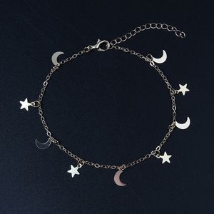 pulseiras lua nova venda por atacado-2022 verão nova moda cor de ouro lua estrela encantos pulseira acessórios femininos