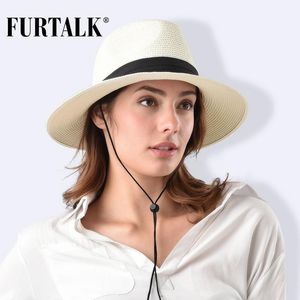 Stingy Brim hattar furtalk sommar hatt för kvinnor solstråle män Fedora Panama UV skydd resa strand kvinnlig sh040