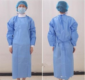 DHL For Free a Lot Waterproof Isolation Clothes Frenulum Protective Clothing Disposable Gowns One Time Non woven Fabric Protection Suits on Sale