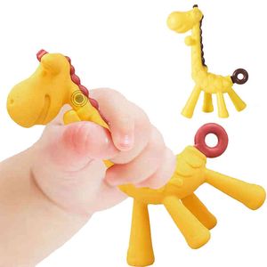 Baby Molar Teether Food Grade Giraffe Gryzury kreskówki dla niemowląt zęby Pielęgnacja Fidget Zabawki Noworodków Akcesoria