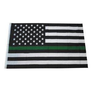 tüllen freies verschiffen großhandel-freies Verschiffen grüne Polizei Flaggen cm Thin usa Schwarz Weiß und Blue Line Flagge mit Tüllen C1002