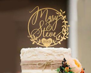 kişiselleştirilmiş özel kek topper toptan satış-Diğer Festival Parti Malzemeleri Rustik Düğün Pastası Topper Gelin ve Damat Kişiselleştirilmiş Özel Topper