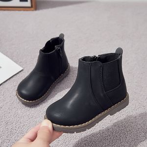 Wholesale hard toe boots for sale - Group buy New Children shoes boys kids shoes boots chaussure menino sapato black boot for autumn spring SandQ baby hard toe heel nonslip Y1116