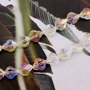 Blad kristall pärlor multi färg halsband pärlstav strängar smycken blandad med transparent enkel personlighet utsökt handgjord armband sträng pärlstav tillbehör