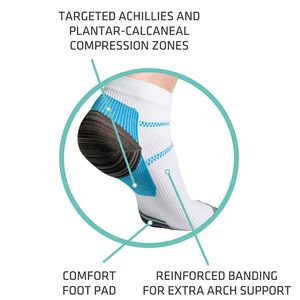 Andningsbar komprimering Ankelstrumpor Anti trötthet Plantar Fasciit Heel Spurs Smärta Kort Hosiery Running Sock för män och kvinnor