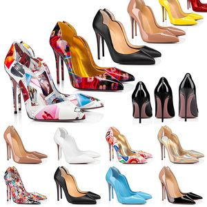 2022 Röda Bottoms Heels Skor Så Kate Fashion Womens Läder Klänning Stiletto Peep Toes Sandaler Heel Platform Luxurys Designer Pointy Toe Pumps Loafers Gummi