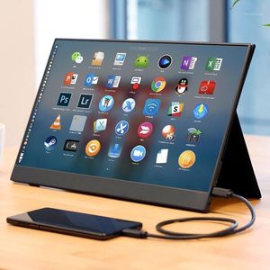 Övervakar Present Touch tum K Portable Monitor LCD Gaming för spel datorer bärbara datorer telefoner1