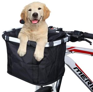 Wholesale cat in bicycle basket for sale - Group buy Bicycle Front Tube Bag Folding Small Pet Cat Dog Carrier Front Removable Bicycle Handlebar Basket Quick Release Easy Install Detachable Cycling Bag Mountain Picnic
