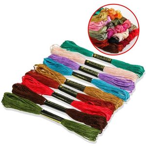 Garn Multicolor Broderi Thread Cross Stitch Floss Trådar Bomull Sy Sneins Skein Kit DIY Tool