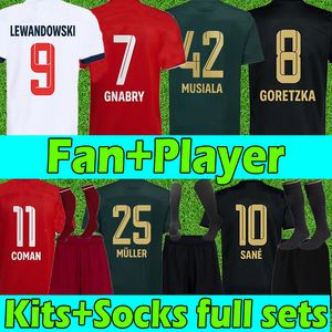 2021 Fotbollströjor Oktoberfest Davies Fans Player Version Sane Lewandowski Muller München Musiala Män Kids Kits Socks Fulll Set Münch Shirts Top