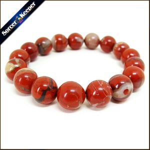 chakra de jasper rouge achat en gros de Perlé strands rivière naturelle jaspers pierre faite main couleur rouge chakra bracelet bijoux mm rond perle cadeaux créatifs couples bracelets1