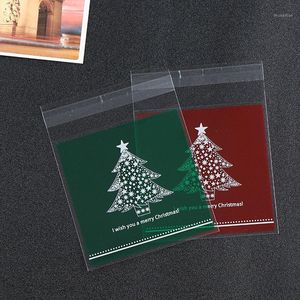 Wholesale christmas tree plastic bags resale online - Gift Wrap Christmas Tree Plastic Bag Birthday Cookie Candy x10 cm Packaging Bags OPP Self Adhesive Party Favors1