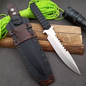 высококачественные прямые ножи оптовых-Продвижение высокого качества Выживание Прямой нож DC53 Drop Point Satin Blade Full Tang G10 Ручка Ножи с Kydex