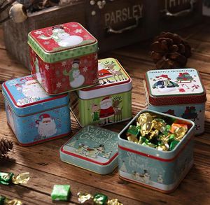 Gift Wrap stks Multi Purpose Creatieve Square Candy Tin Box Treat Christmas Biscuit Chocolate Boxs Children s for Festival