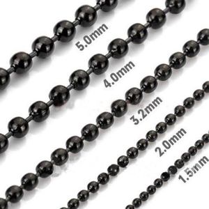 Chains MM Stainless Steel Black Mens Unisex Necklace Or Bracelet Jewelry Beads Ball Chain quot